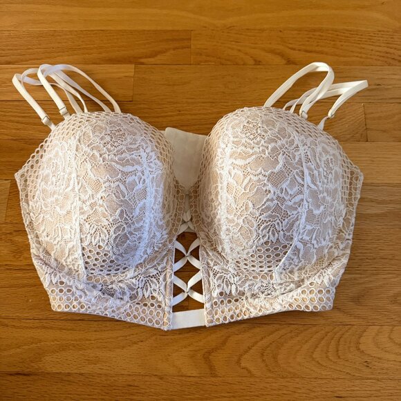 Cacique Multi-way Boost Bra Corset Style White Lace Bra Size 42 DDD - Picture 1 of 12